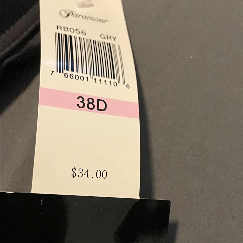 Paramour Charcoal Lace Accent Bra Size 38D NWT - Picture 3 of 5